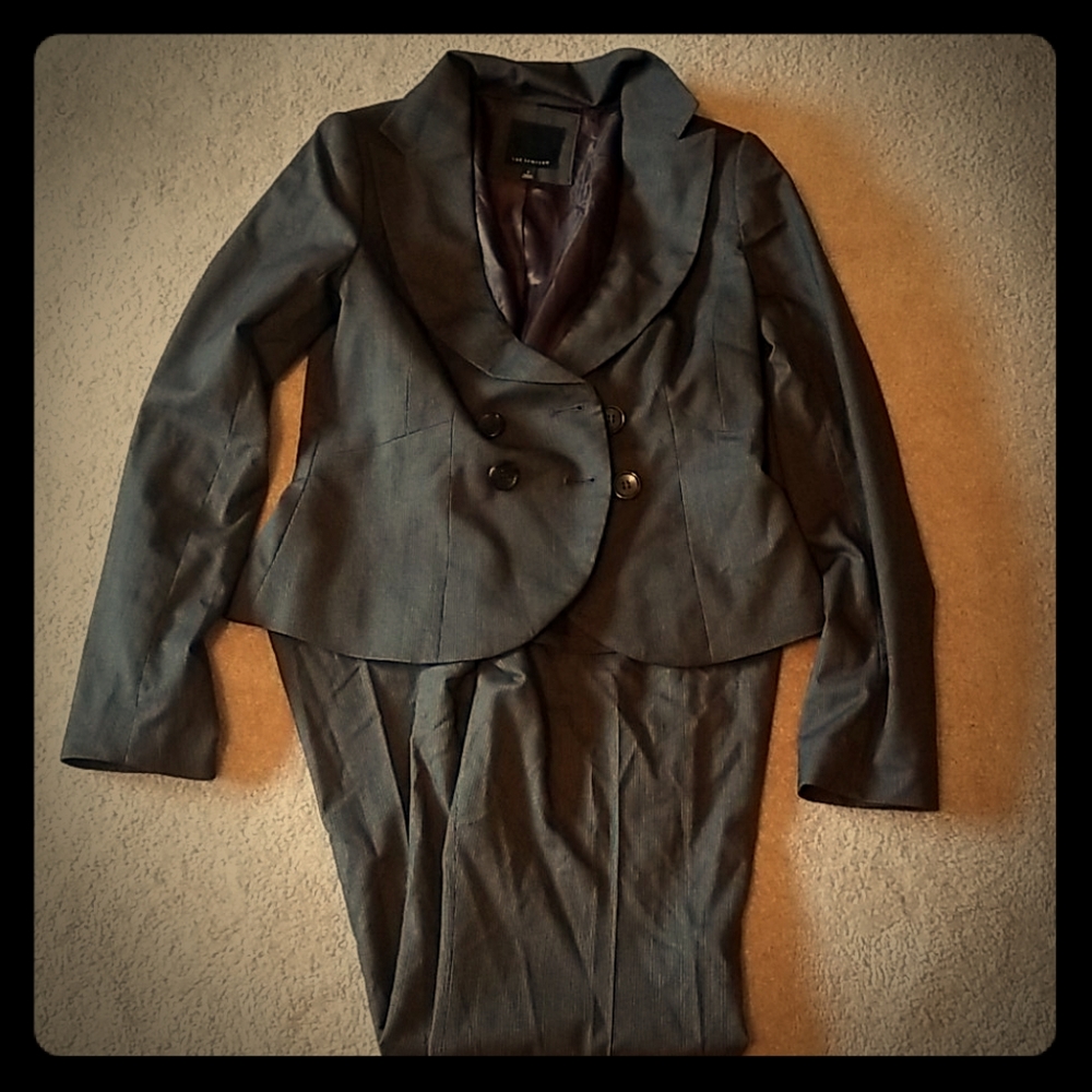 Dark brown pant suit, womens